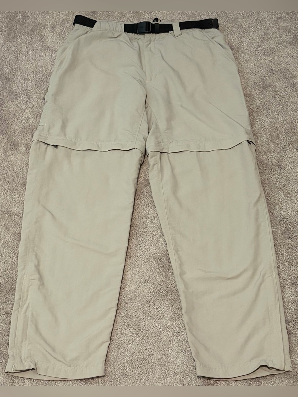 The North Face Convertible Pants Shorts Womens Medium Beige Nylon Hiking Zip Off